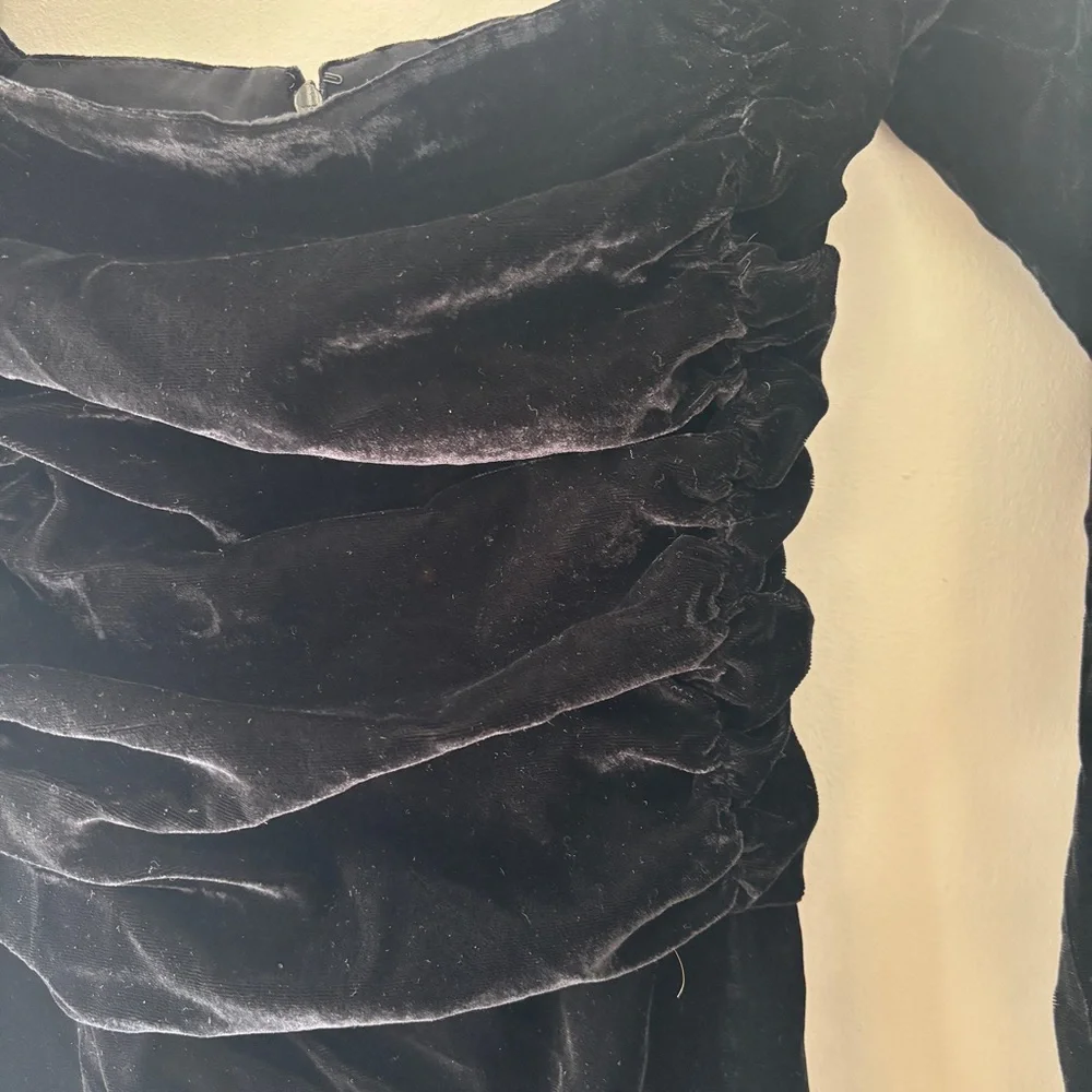 New With Tags Sezane Black Velvet Djoy Dress Dress - Size 34 - Picture 5 of 10